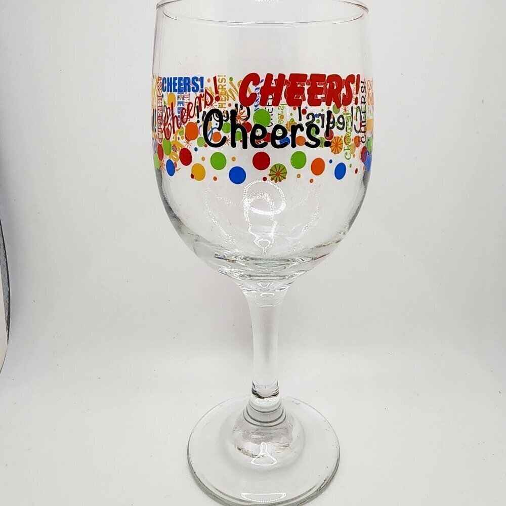Single "Cheers!" Wine Glass